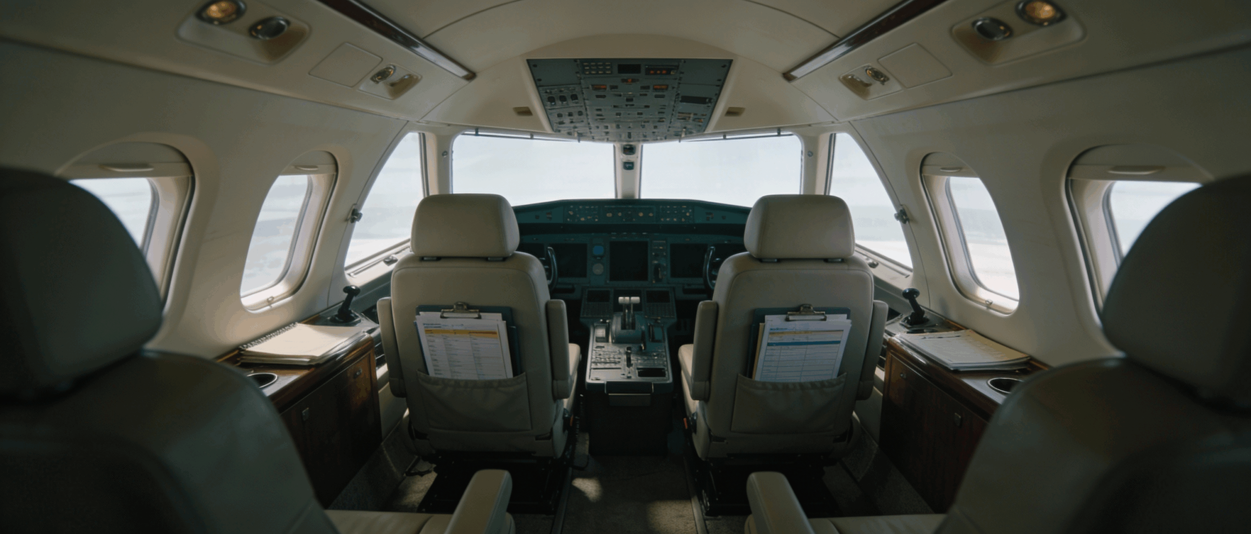 Private jet cockpit symbolizing high-ticket aviation payment processing and account health