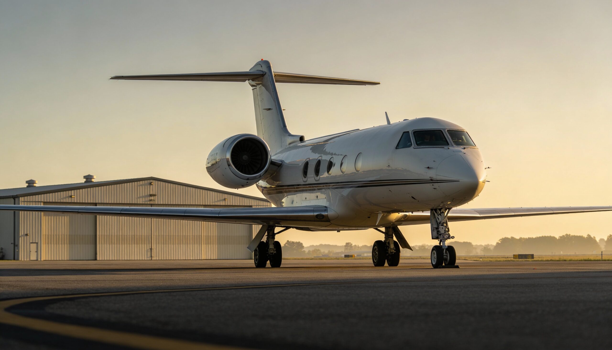 Private jet on tarmac representing jet charter merchant account and private jet payment processing